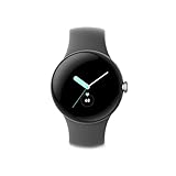 Google Pixel Watch - Android Smartwatch with Fitbit Activity Tracking - Heart Rate Tracking Watch Polished Silver Stainless Steel case with Charcoal Active band - WiFi