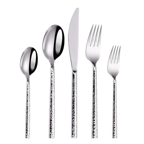 Stainless Steel Flatware serving set,Home Kitchen Eating Tableware Set,Dishwasher Safe,For Home Kitchen Restaurant Hote 5/20/30 Piece 304 Stainless Steel Western Food Knife, Fork And Spoon Set High-en