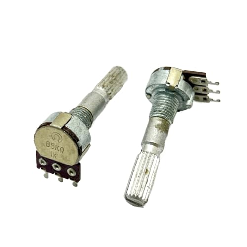 1PCS 12 type rotary potentiometer single link 3-pin shaft length 30mm B5K Ω shaft length 30mm with midpoint positioning