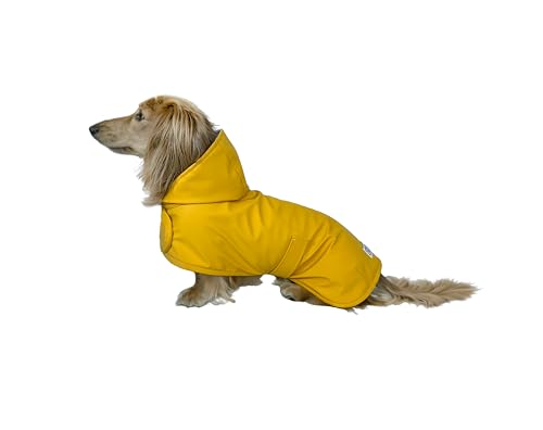 Hudson Hound, Dachshund Raincoat, Sausage Dog Rain Jacket, Long Dog Coat, Weiner Dog Raincoat, Doxie Rain Jacket (X-Small)