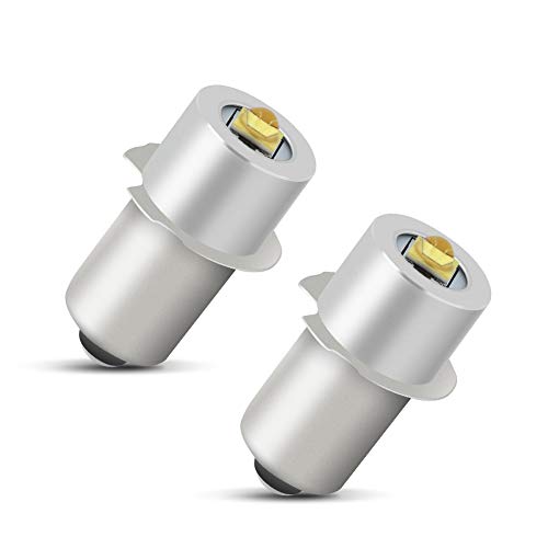 eecoo 2 Pack Upgrade LED Flashlight Bulb, 5W 6-24V P13.5S High Power LED Upgrade Bulb Replacement Part LED Conversion Kit Bulbs for Torch Tooling Lantern Work Light Bulbs Replacement