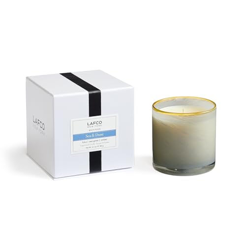 LAFCO New York Classic Candle, Sea & Dune - 6.5 oz - 50-Hour Burn Time - Reusable, Hand Blown Glass Vessel - Made in The USA