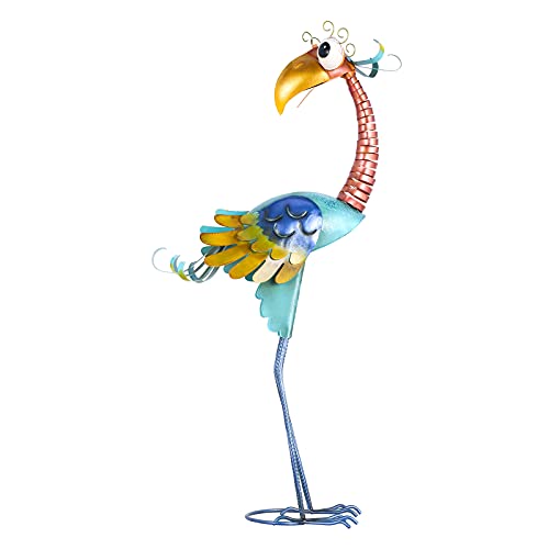Tooarts Metal Garden Bird Statue Standing Animal Backyard Ornaments Outdoor Sculpture for Lawn Patio Art Decoration