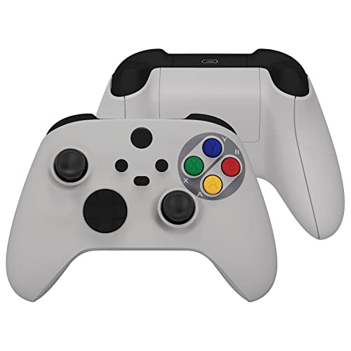 eXtremeRate Full Set Shell Buttons for Xbox Series X & S Controller, SFC SNES Classic EU Style Replacement Side Rails Grips Front Back Cover for Xbox Core Wireless Controller