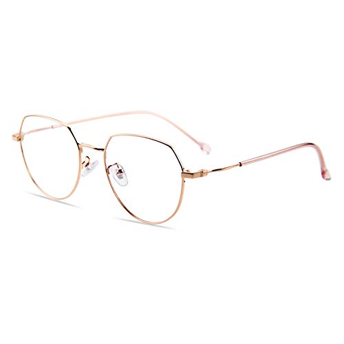ZXCVASDF Reading Glasses, Anti-Blue Light HD Resin Lens, Anti-Fatigue, Anti UV, Progressive Multifocal,Can Look Close and Far, Lightweight Readers for Women,Pink Gold,+2