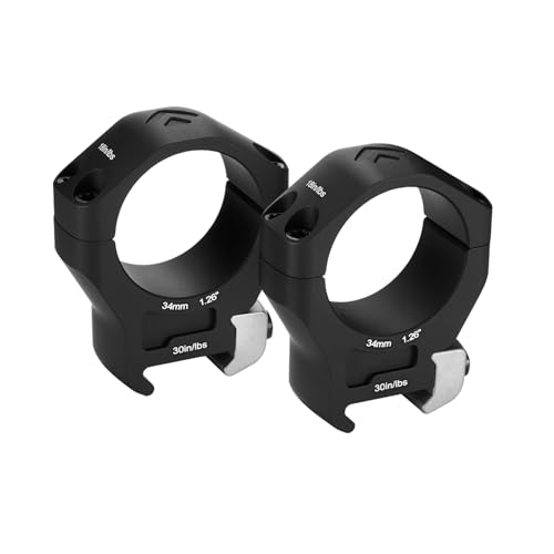 Arken Optics Halo Ti™ Titanium Rifle Scope Rings Precision CNC Machined from 7075 T6 Aluminum & Titanium for MIL-STD Picatinny Rails（34mm 1.26"）