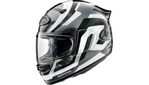 Arai Helmets Arai Contour-X Snake Unisex-Adult Street Motorcycle Helmet - White/Black/Grey / Medium