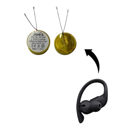 JoesGEcom Round Battery Replacement for Beats Powerbeats Pro Earbuds Earphones 58mAh CP1254-A3 Parts (2)
