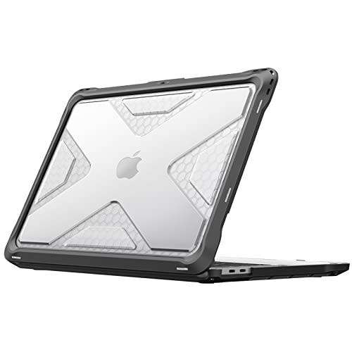 Fintie Case for MacBook Pro 13 Inch A2338(M2 M1) A2251 A2289 A2159 A1989 A1706 A1708 (2016-2023) - Heavy Duty Hard Shell Cover with TPU Bumper for MacBook Pro 13 with/Without Touch Bar, Clear