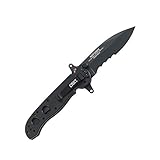 CRKT M21-12SFG EDC Folding Pocket Knife: Special Forces Everyday Carry Drop Point Blade with Veff Serrations Liner Lock, Black Corrosion Resistant Blade, Reversible Pocket Clip