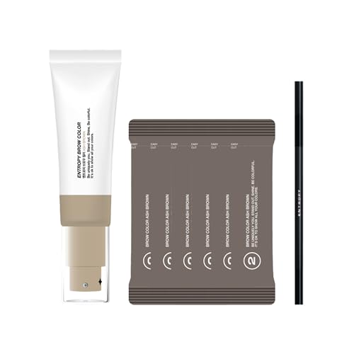 ENTROPY MAKEUP Brow Color #Ash Brown - Long-Lasting Eyebrow Tinting Kit for Natural-Looking Brows, Up to 4 Weeks, Nourishing Aloe Vera & Moringa Extract, 6 Applications, Easy-to-Use