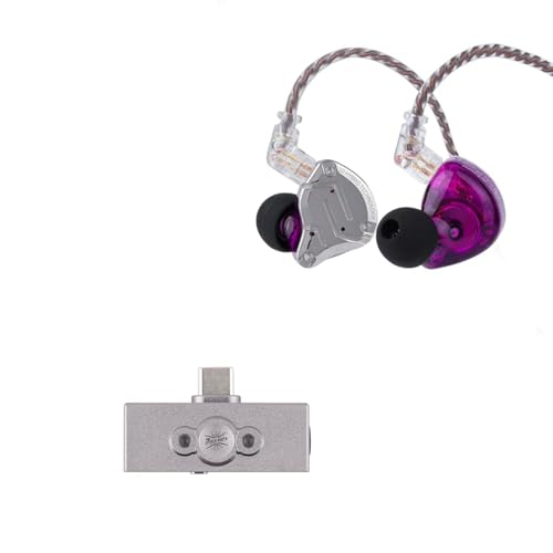Linsoul KZ ZS10 Pro, 4BA+1DD 5 Driver in Ear Monitor(Without Mic, Purple) Kiwi Ears Allegro Pro Upgraded IEM Earphone DAC/AMP