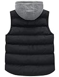 wantdo Mens Black Winter Vest Waterproof Quilted Sleeveless Jacket (Black, Medium)