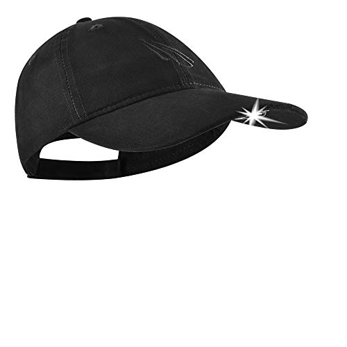 Panther Vision LED Hat Light - POWERCAP 2.0 Baseball Cap with Light Built in - LED Cap Visor Light with Bright Headlight and IPX4 Rating (Black Unstructured)