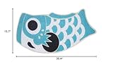 Cute Japanese Koi Outdoor Mat, Cartoon Fish Doormat Area Rug, Cute Fish-Flag Koinobori Welcome Rug, Outside Anti-Slip Mat, 40x90cm/15.7"x35.4"（Lake Blue