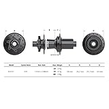 Funn Fantom Mountain Bike Rear Hub, Rear Bicycle Wheel Hub Compatible with XD Cassette Body, 12 Speed, 102T Engagement Points, 32 Spoke Holes, Convertible Black Hubs (12x148 mm)