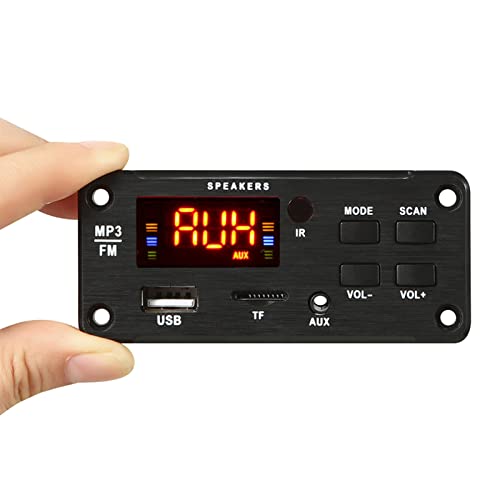 12V Car Audio Bluetooth Mp3 Decoder Board Color Screen Display Bluetooth Version 5.0 Mp3 Decoder Module Dual Decoding Audio Receiver Module with Remote Control