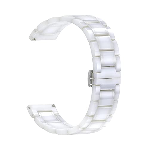 HFERHT 20mm 22mm 24mm Luxury Ceramic Band Compatible With Samsung Galaxy 3 Watch 46mm 42mm Gear S3 Strap Active 2 40 44mm Smart Watch Ceramic Strap(White,22mm)