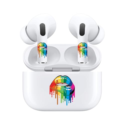 AirSkins Cute Stickers Compatible with AirPods 3 - Aesthetic Stickers for Headphones, Cute Girly Decal Stickers for Headphone Accessories - Rainbow Lip Sticker