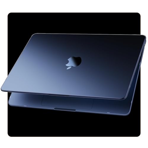 Soonjet Compatible for MacBook Air 13.6 inch Case M4 M3 M2 2025 2024-2022 Release Model A3240 A3113 A2681, Sturdy Protective Hard Shell Case Cover for MacBook Air M2 13 inch - Midnight Clear