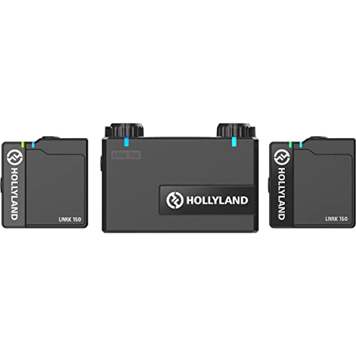 Hollyland LARK 150 2.4GHz Wireless Lavalier Microphone System with 2x Transmitter and Receiver for Cameras and Mobile