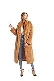 SUGAR POISON Women Faux Fur Winter Coats Comfort Warm Outerwear Open Front Long Cardigan Overcoat Jacket M