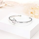 Yearace Alcoholics Anonymous Jewelry 925 Sterling Silver AA Symbol Alcoholics Anonymous Engraved One Day At A Time Recovery Cross Cuff Bangle Bracelet for Women Men