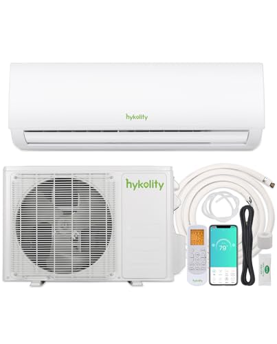 Wifi Enabled 12,000 BTU Mini Split Air Conditioner & Heater, 19 SEER2 115V Split AC Unit Ductless Inverter System with Heat Pump, Installation Kits - Cools Rooms up to 750 Sq.Ft