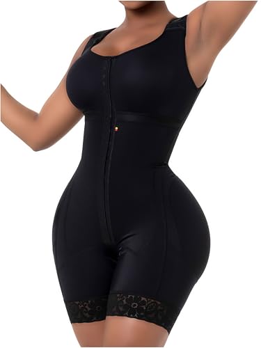 Snatched Body-Women's Stage 2 Faja Colombians with Bra Shapewear-Body Suits BBL Post Surgery Compression Garment-Best for Tummy Control, Butt Lifting, Liposuction & Reductoras Moldeadoras-Black Medium