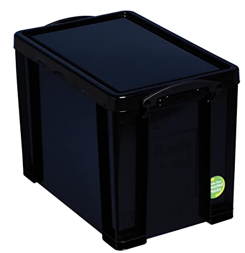 Really Useful Boxes(R) 100% Recycled Plastic Storage Box, 19 Liter, 11 1/8In.H X 10 1/4In.W X 14 1/2In.D, Black