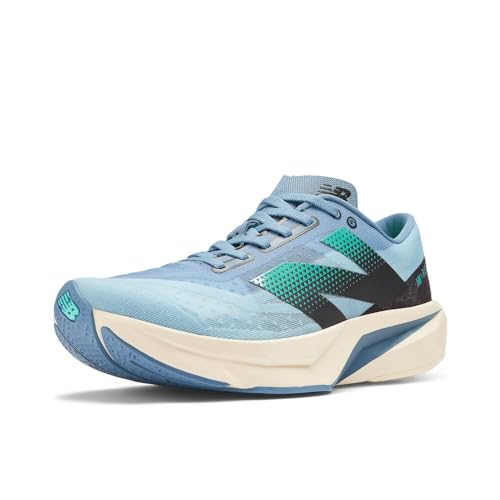 New Balance Men's FuelCell Rebel V4 Running Shoe, Heron Blue/Chrome Blue/Black, 10.5