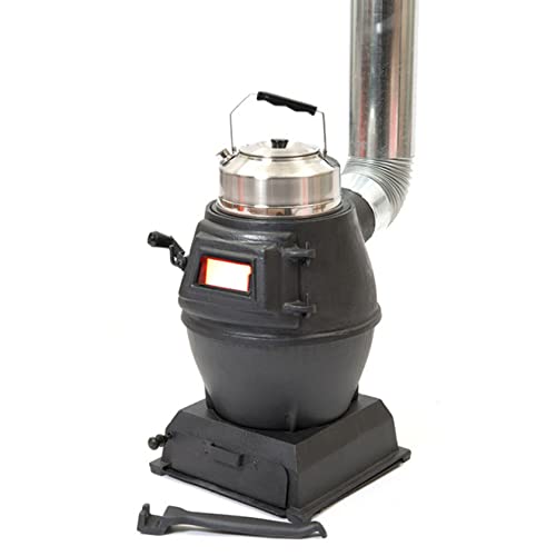Wood-Burning Heating Stove, Thickened Cast Iron Rural Heating Stove,View Window,Smokeless Cooker For Tent, Indoor, Villa,Shelter, Heating,daily cooking,BBQ,S