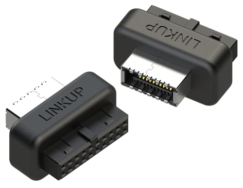 LINKUP - USB-C Front Panel Adapter - Converts Motherboard 3.0/3.1 IDC20 19-Pin Header to Type-C (A-Key) - Designed for All USB-C Devices - Solid Construction for Durability and Longevity - 2-Pack