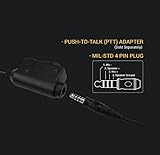 EARMOR Tactical Kenwood, Baofeng Version PTT Military Standard 7.0 Plug for Radio Adapter Black