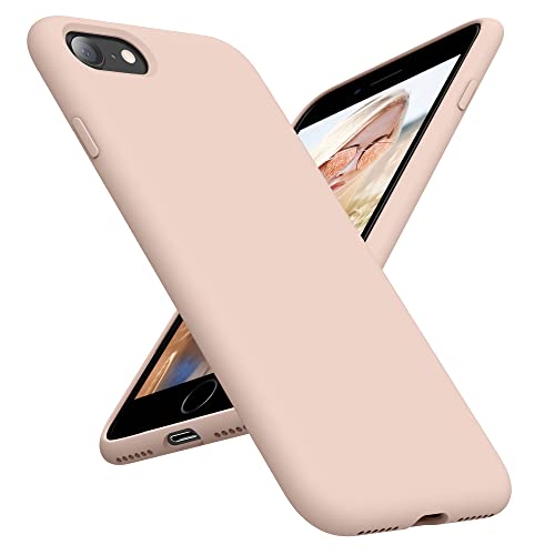 OTOFLY Compatible with iPhone SE Case,iPhone 8 Case,Ultra Slim Fit Phone Cases Liquid Silicone Cover with Full Body Soft Bumper Protection Anti-Scratch Shockproof Case 4.7 inch (Pink)