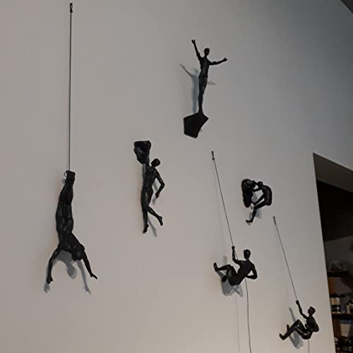 DEKADRON Large x6 Climbing Man - Wall Sculpture, Climbing Adventurer, Wall Decor, Wall Art, Sculpture, Boho wall art, Sculpture decor, 3d wall art, Set of 6