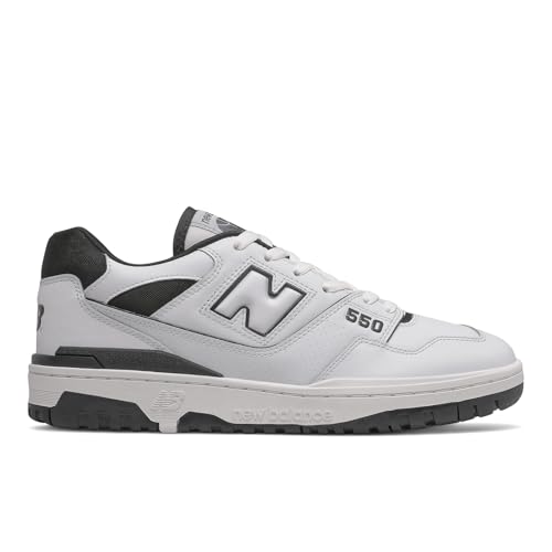 New Balance Men's 550 Sneakers, White/Black, 11 Medium US
