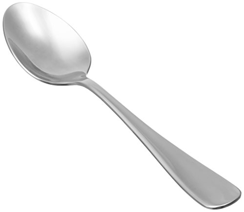 Amazon Basics Stainless Steel Dishwasher Safe Dinner Spoons with Round Edge, Large Tablespoons, 7.9 inches, Pack of 12, Silver