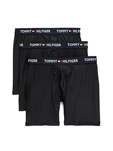 Tommy Hilfiger Mens Everyday Micro Multipack Boxer Briefs, Black (3 Pack), Large US