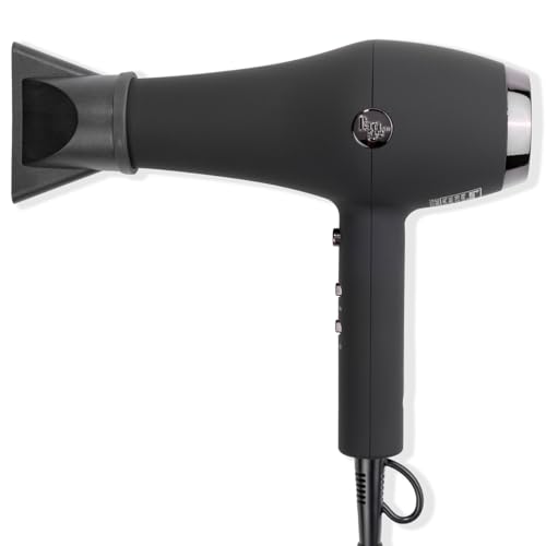 L'ANGE HAIR Soleil Professional Hair Dryer | 3 Heat Settings & 2 Airflow Settings | Cool Shot Locks-in Style | Professional Length Cord | Best Lightweight Hair for Smooth Blowouts (Black)