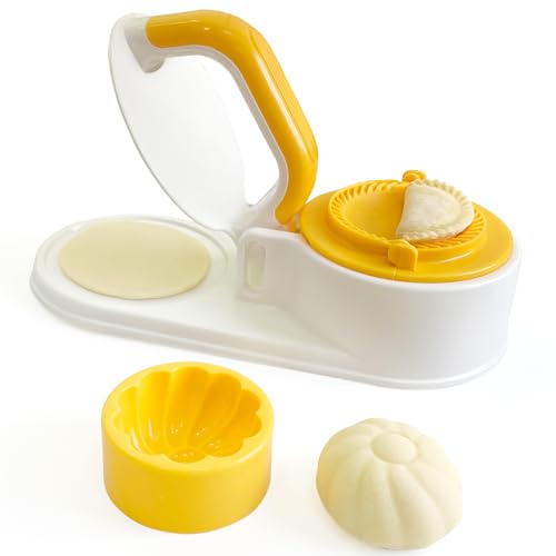 3 in 1 Dumpling Maker Machine, Dough Presser Dumpling Press Wrapper, Home DIY Dumpling Bao Bun Empanada Mold Making Tool (white)