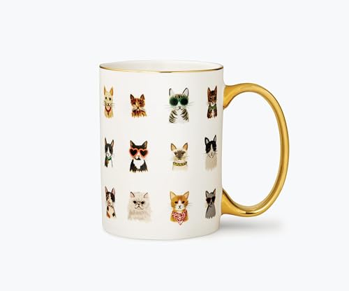 RIFLE PAPER CO. Cool Cats Mug, for Everyday Use and Gatherings with Unique Designs, for Friends and Family Anytime of the Year, Coffee Tea Enthusiasts and more