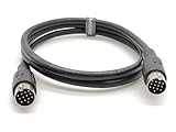 Straight 13-Pin MIDI Cable DIN Extended Cable 1 Meter for Car Cameras (Male to Male)