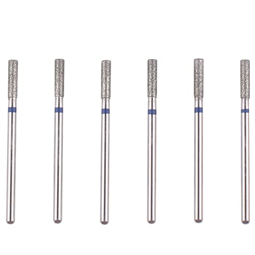 MZCMSL Barrel Cuticle Nail Drill Bit Set with Case, 6pcs Pro Diamond Nail Bits for Nail Salon Manicure, 3/32 Shank efile Bit(Medium)
