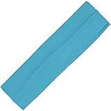 Kenz Laurenz Soft and Stretchy Elastic Cotton Headbands, Pack of 12, Light Blue