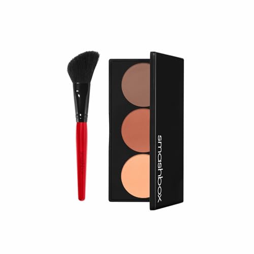 Smashbox Step-By-Step Contour Kit | Buildable, Highlight, Shapes + Brush, 0.4 Ounce, Medium/Deep