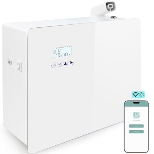 2025 𝐔𝐩𝐠𝐫𝐚𝐝𝐞𝐝 𝟓𝟎𝟎𝟎 𝐒𝐪.𝐅𝐭 1000ml Capacity Waterlesss Essential Oil Diffuser with Wi-Fi Control, Whole House Smart Scent Machine, Cold Air Diffuser Tech for Whole Home, Hotel, Party