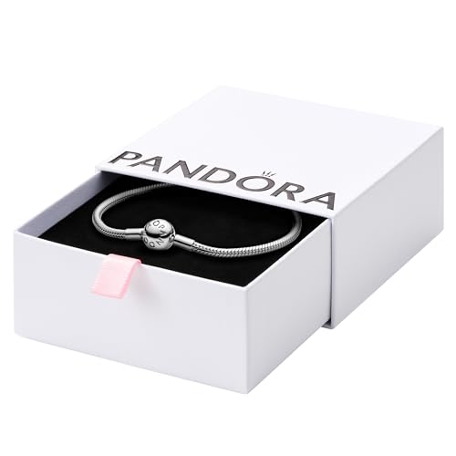 PANDORA Moments Snake Chain Bracelet - Compatible Moments Charms - Gift for Her - Sterling Silver - With Gift Box - 7.9"