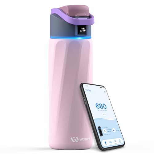 Boost Smart Water Bottle with Reminder to Drink Water, 24oz BPA-Free Stainless Steel Vacuum Insulated Water Bottle, Wide Mouth Water Tracker Bottle with APP, Ideal for Gift