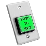 Push to Exit Button，Stainless Steel Door Bell TypeGreen Square Request to Exit Button Standard Size for Door Access Control with Green LED Square NC COM and NO Out (silver【 115L70W70H（mm）】)